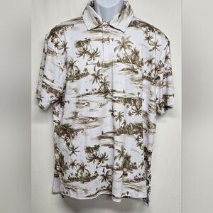 Chaps L Classic Fit Shirt Dri Wear Stretch Soft Short Sleeve Henley Polo